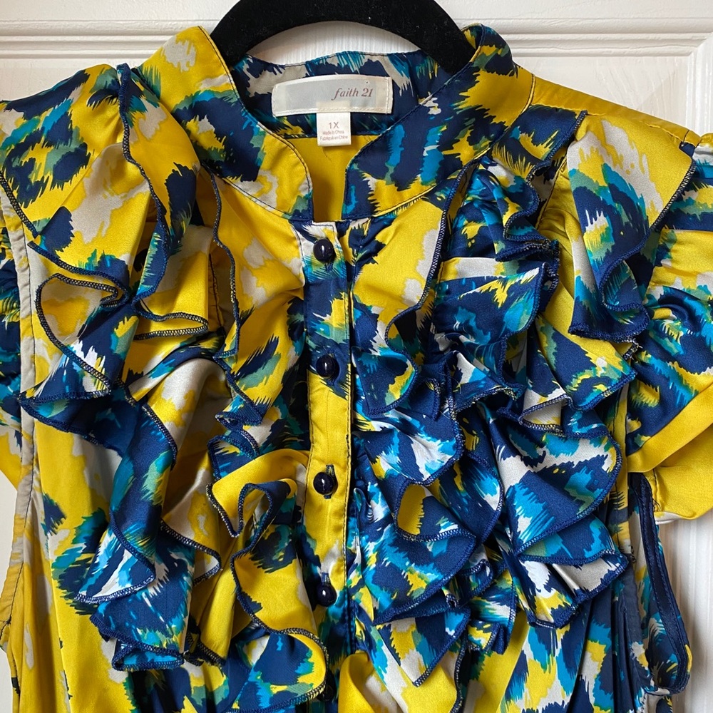 Yellow and Blue Floral Dress